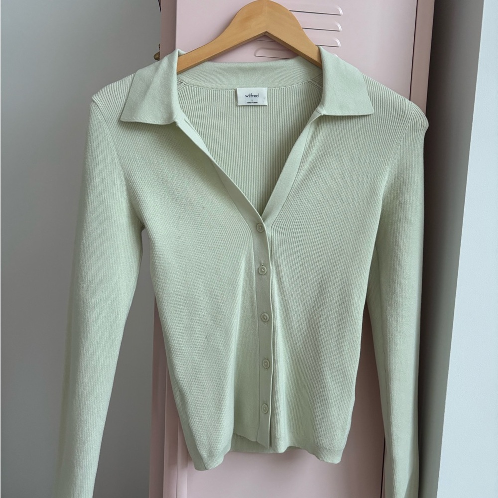 Wilfred Light Green Button Down Shirt